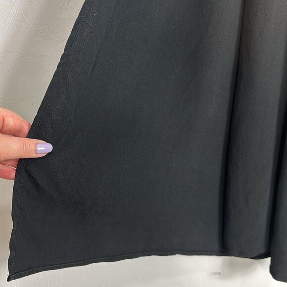 Carlisle Sport Silk Split At Sides Wide Leg High Rise Pants In Black Size M - Picture 4 of 12